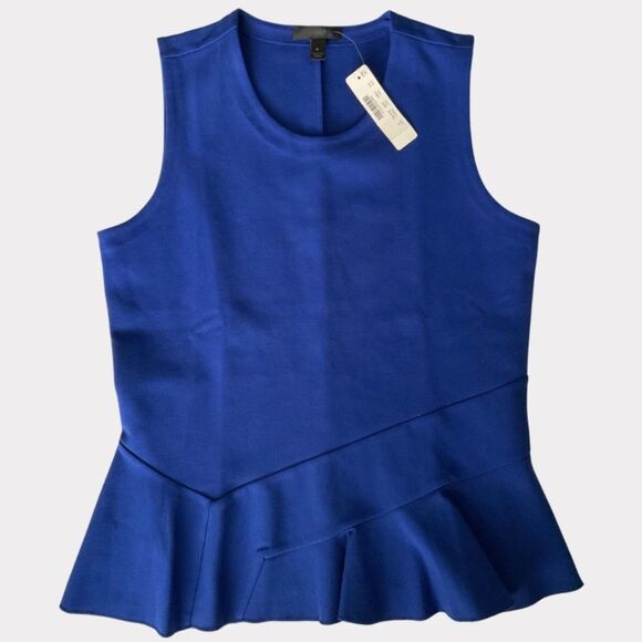 J. Crew Structured Flutter Hem Top Blue Size S NWT - Picture 1 of 5